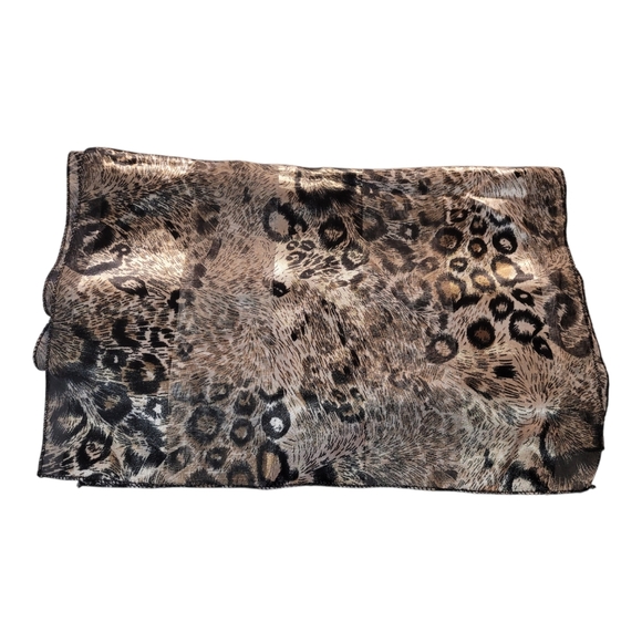 NWT Animal Print Scarf With Gold Shimmer - Picture 5 of 5